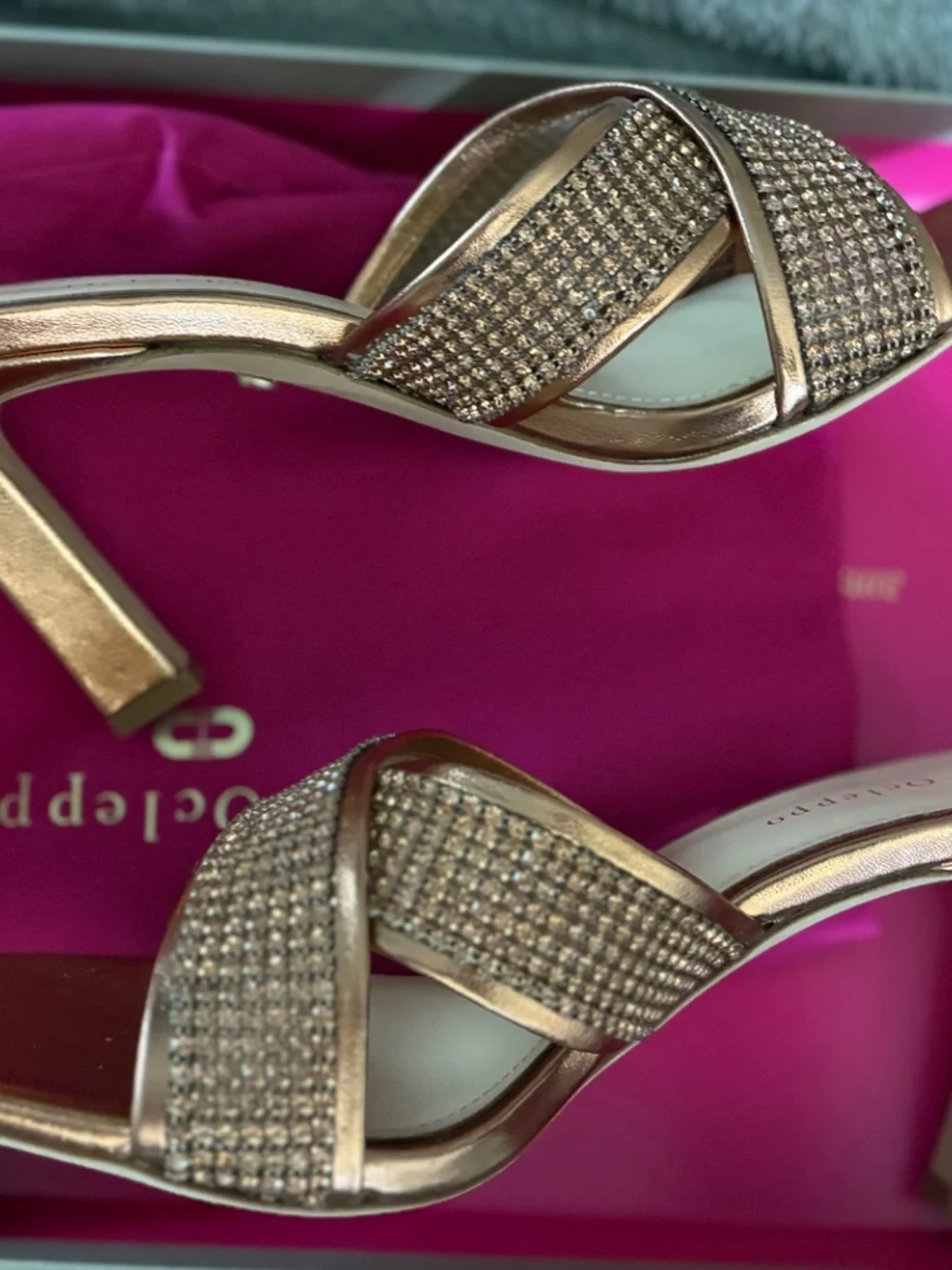 Dee Ocleppo Crystal Embellished Leather Sandals